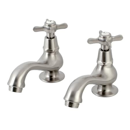 Kingston Brass KS1108BEX Basin Tap Faucet W/ Cross Handle, Brushed Nickel KS1108BEX